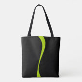 Tote Bag Vagues simples 2 en vert citron et noir (Dos)