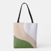 Tote Bag Vagues simples - Blanc, Sable et Palm Vert (Dos)