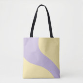 Tote Bag Vagues simples en jaune pastel et violet (Devant)