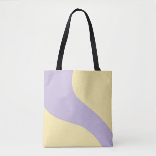Tote Bag Vagues simples en jaune pastel et violet