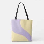 Tote Bag Vagues simples en jaune pastel et violet (Dos)
