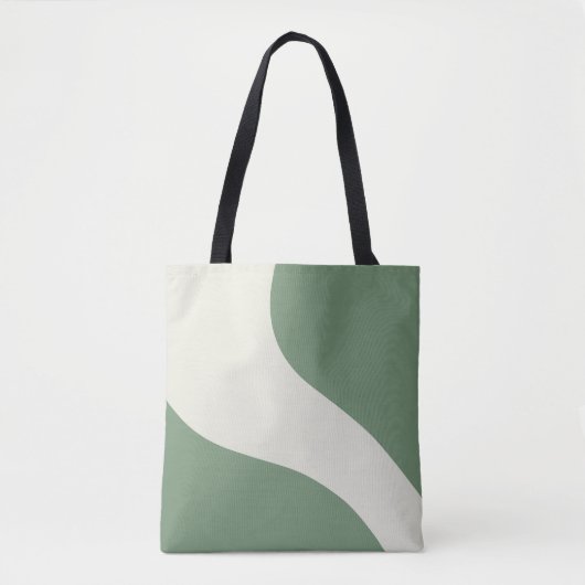 Tote Bag Vagues simples en vert (Devant)