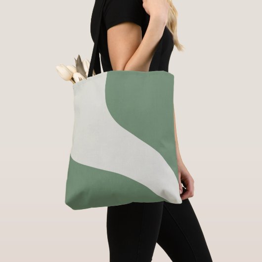 Tote Bag Vagues simples en vert (De près)
