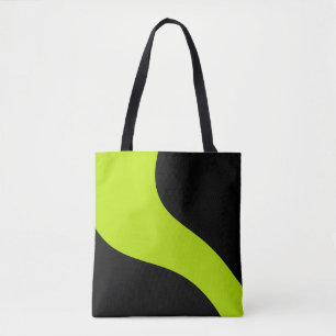 Tote Bag Vagues simples en vert citron