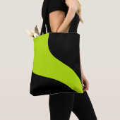 Tote Bag Vagues simples en vert citron (De près)