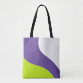 Tote Bag Vagues simples en vert lime et violet (Devant)