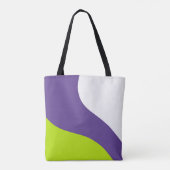 Tote Bag Vagues simples en vert lime et violet (Dos)