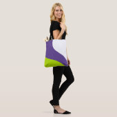 Tote Bag Vagues simples en vert lime et violet (Sur le modèle)