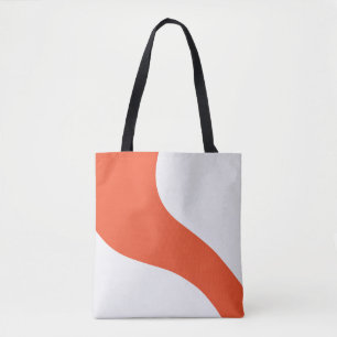 Tote Bag Vagues simples - orange et blanc