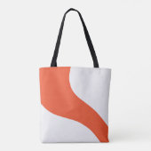 Tote Bag Vagues simples - orange et blanc (Dos)
