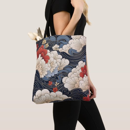Tote Bag Vagues style Ukiyo-e (De près)