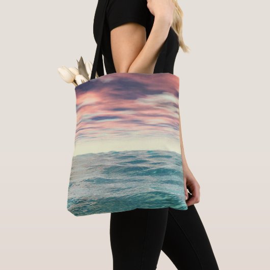 Tote Bag Vagues turquoise (De près)