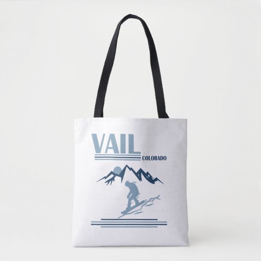 Tote Bag Vail Colorado snowboard (Devant)