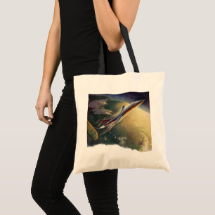 Tote Bag Vaisseau Spatial de Science-Fiction Vintage Avion 
