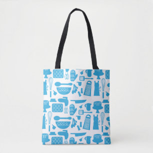 Tote Bag Vaisselle de cuisine bleue mignonne superbe
