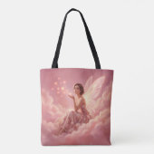 Tote Bag Valentine Fairy on Pink Clouds Fantasy Art (Dos)