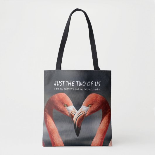 Tote Bag Valentine Flamant rose Christian JUSTE LES DEUX D' (Devant)
