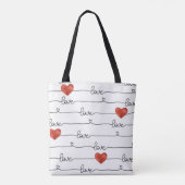 Tote Bag Valentine Hearts : Conception 3D (Dos)