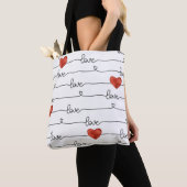 Tote Bag Valentine Hearts : Conception 3D (De près)