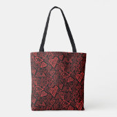 Tote Bag Valentine_hearts fourre-tout noir (Dos)