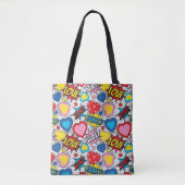 Tote Bag Valentine Hearts Pop Art (Devant)