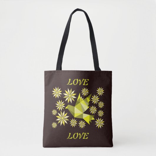 Tote Bag VALENTINE LOVE Fourre-tout avec oiseau créatif à f (Devant)
