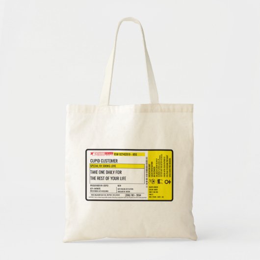 Tote Bag Valentine Love Prescription de Dr. Cupid's (Devant)