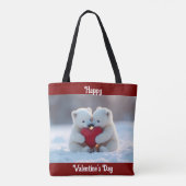 Tote Bag Valentine Polar Bear Cubs Tote (Dos)