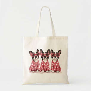 Tote Bag Valentines Day Boston Terrier Dogs