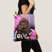 Tote Bag Valentines Day LOVE Custom Pet Photo Amoureux des  (De près)