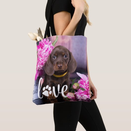 Tote Bag Valentines Day LOVE Custom Pet Photo Amoureux des  (De près)