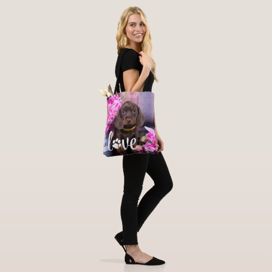 Tote Bag Valentines Day LOVE Custom Pet Photo Amoureux des  (Sur le modèle)