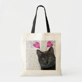 Tote Bag Valentines de chat noir (Devant)
