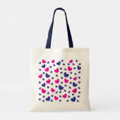 Tote Bag Valentines Jour Bleu rose mignon Coeurs Motif (Dos)