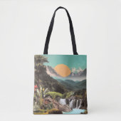 Tote Bag Vallée Tropicale Surréelle Avec Cascades (Devant)