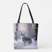 Tote Bag Vallhund suédois Laisser neiger Noël (Dos)
