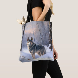 Tote Bag Vallhund suédois Laisser neiger Noël
