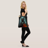 Tote Bag Vampire Chat et Assistant Citrouille Halloween Sur (Sur le modèle)