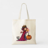 Tote Bag Vampire d'Halloween avec Chat et Citrouille (Dos)