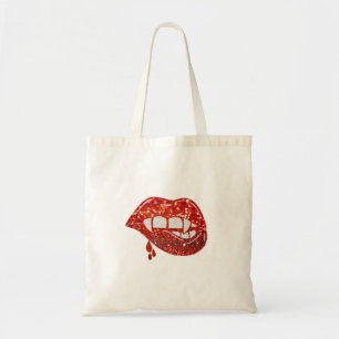 Tote Bag Vampire lèvres dans la Parties scintillant de Faux