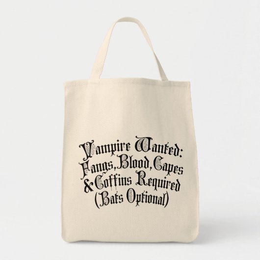 Tote Bag Vampire Recherché (Devant)