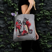 Tote Bag Vampy Strappy Stilettos | Roses rouges talons sur