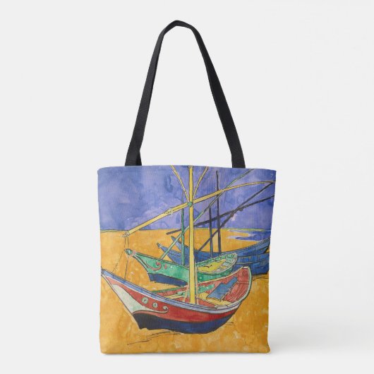 Tote Bag Van Gogh Bateaux Plage impressionniste (Dos)