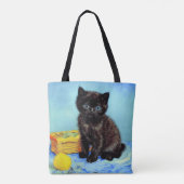 Tote Bag Van Gogh Black Kitten avec fils (Dos)