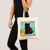 Tote Bag Van Gogh Black Kitten avec fils (Devant (produit))