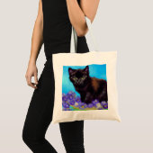 Tote Bag Van Gogh Chat et fleurs (Devant (produit))
