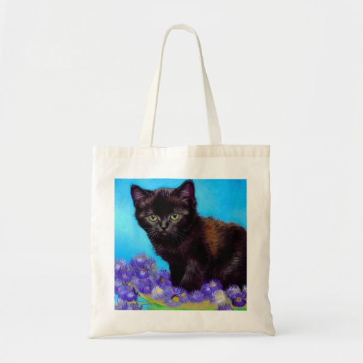 Tote Bag Van Gogh Chat et fleurs (Devant)