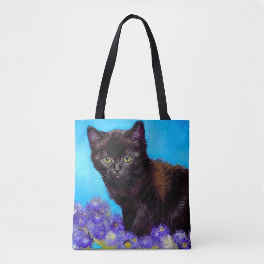 Tote Bag Van Gogh Chat et fleurs (Devant)