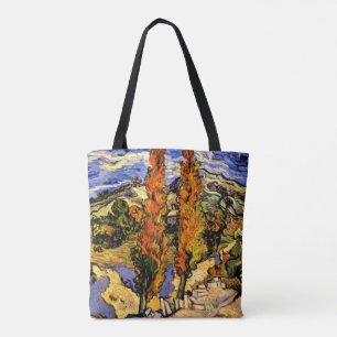 Tote Bag Van Gogh - Deux peupliers sur une colline - 1889
