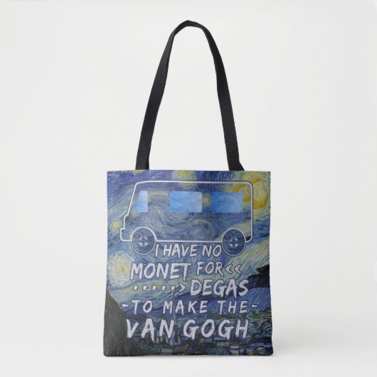 Tote Bag Van Gogh Monet dégazent la nuit étoilée de (Devant)
